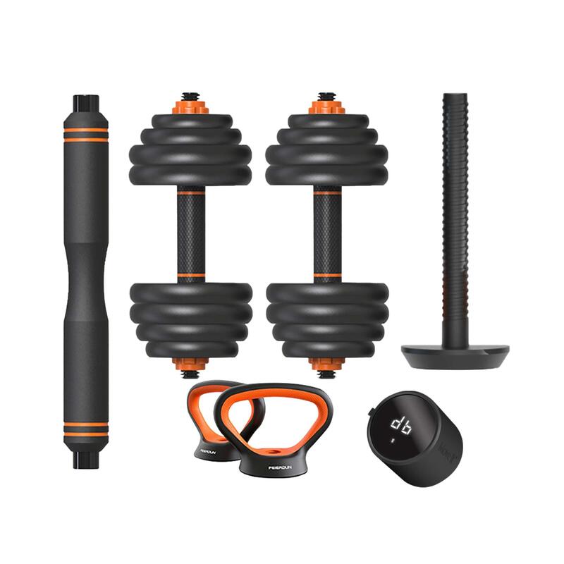 Smart kit haltère + barre + kettlebell + capteur Xiaomi Fed 40 kg