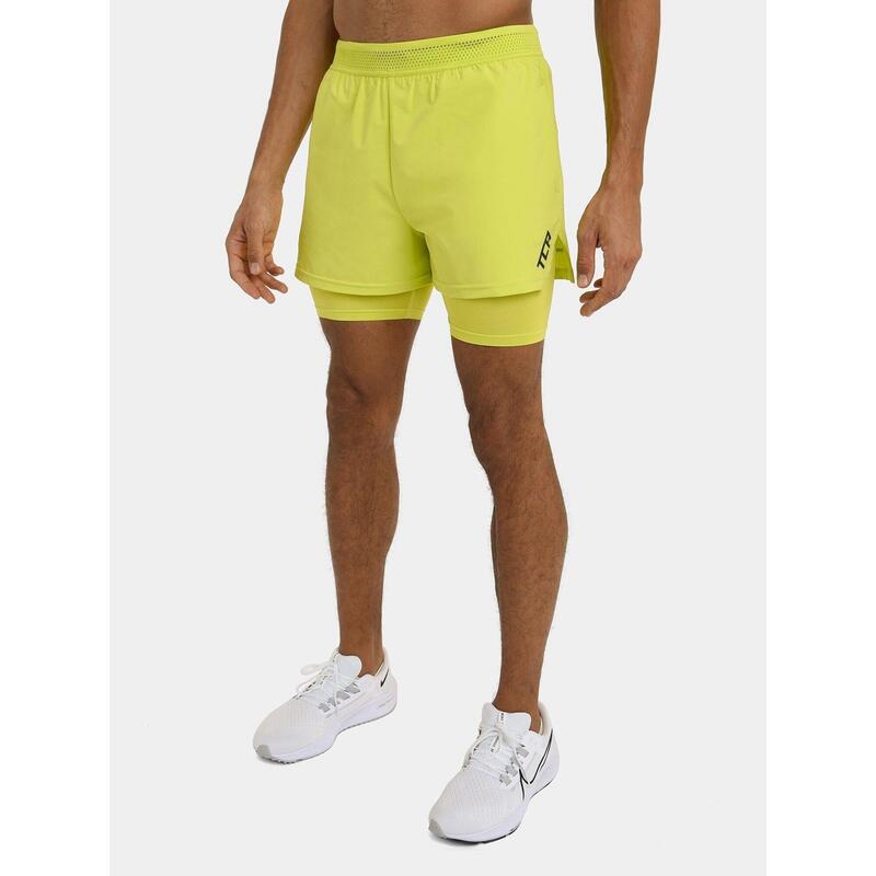 Short Léger Flyweight 2 en 1 avec Poches à Fermeture Éclair pour Hommes