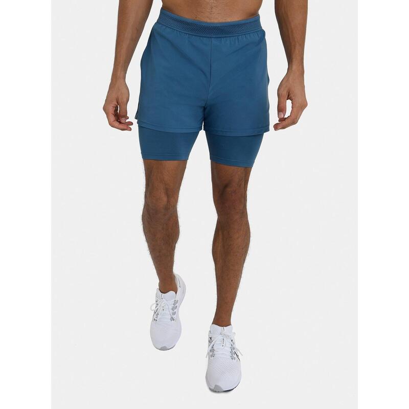 Short Léger Flyweight 2 en 1 avec Poches à Fermeture Éclair pour Hommes