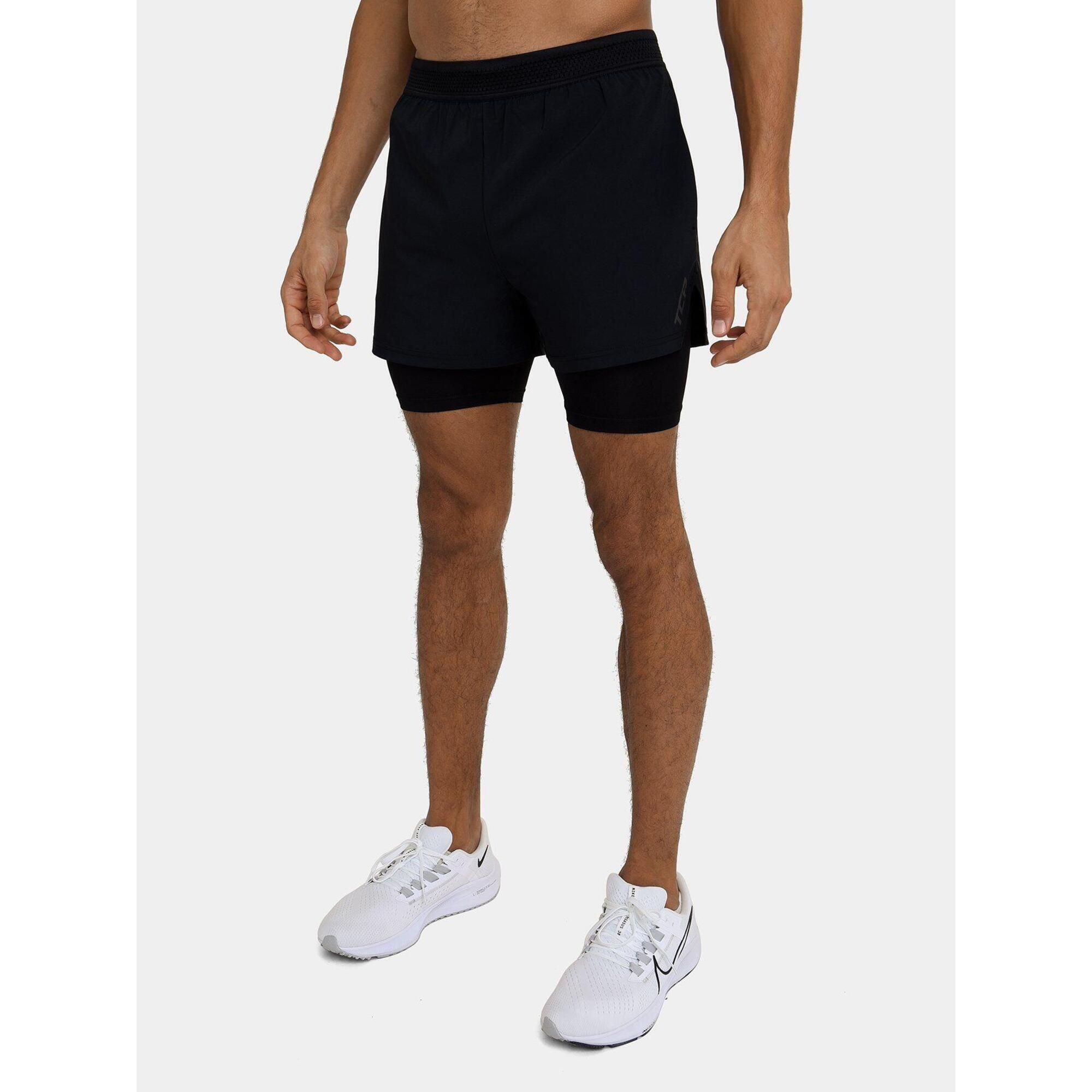 Men's Lightweight 2-in-1 Running Shorts - Black Stealth 1/5