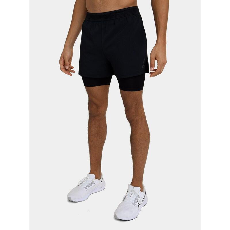 Short Léger Flyweight 2 en 1 avec Poches à Fermeture Éclair pour Hommes