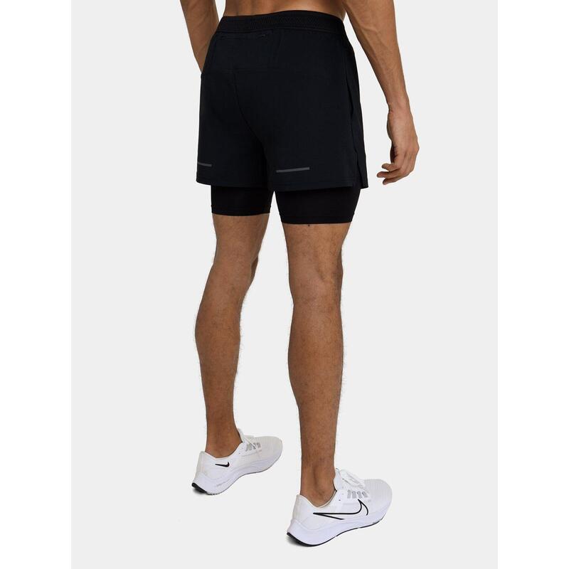 Short Léger Flyweight 2 en 1 avec Poches à Fermeture Éclair pour Hommes