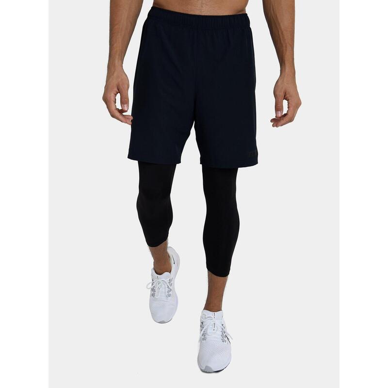 Pantalones deportivos con rodilleras para hombre y niño, mallas negras de  compresión 3/4, pantalones para