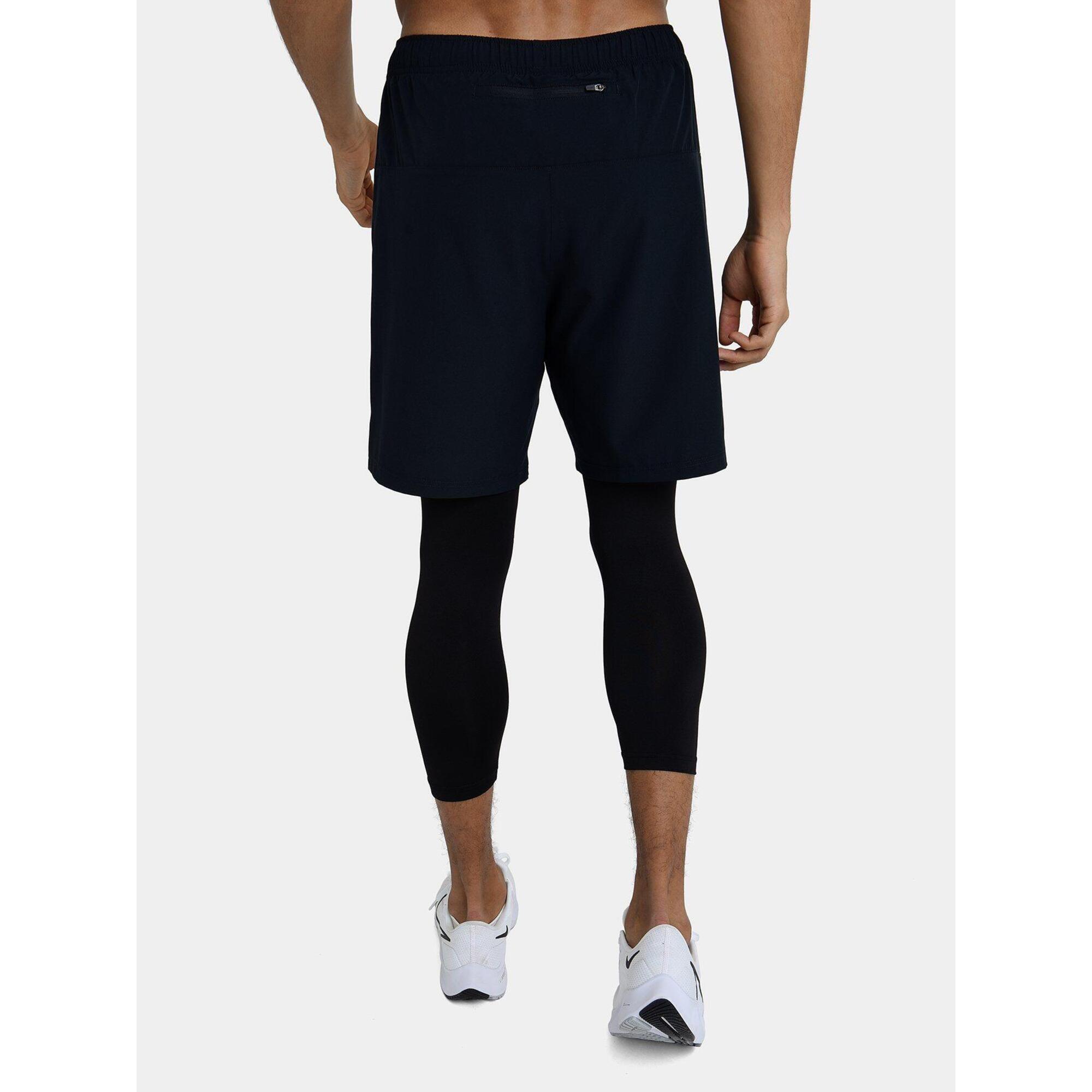 Ultra Pantalon Corto 2 en 1 de Running Malla de Compresi n para Hombre