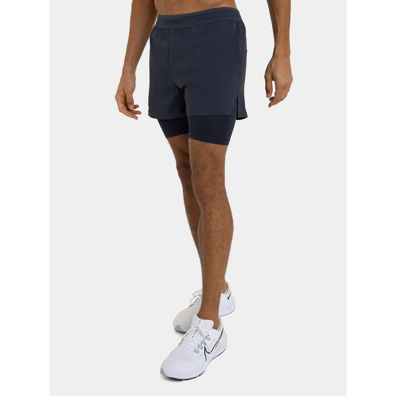 Short Léger Flyweight 2 en 1 avec Poches à Fermeture Éclair pour Hommes