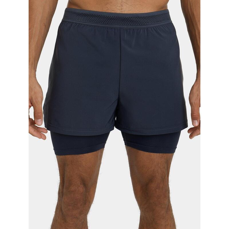 Short Léger Flyweight 2 en 1 avec Poches à Fermeture Éclair pour Hommes