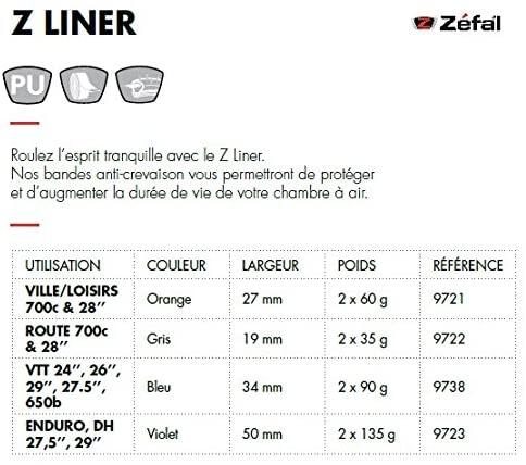 ZEFAL Z Liner Bande anti-crevaison Cyclisme Mixte Adulte, Violet, 50 mm 4/4