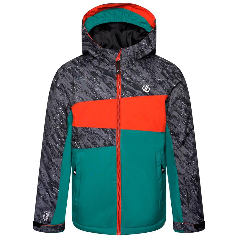 Humour Veste de ski imperméable à capuche pour enfant - Vert