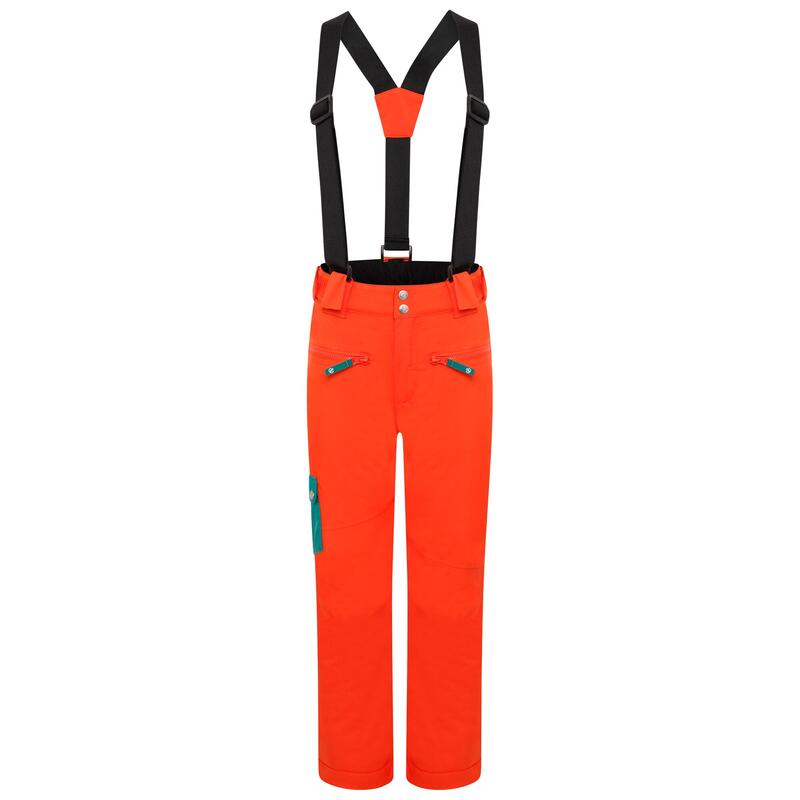Timeout II Kids' Ski Waterproof Breathable Trousers - Orange/Green