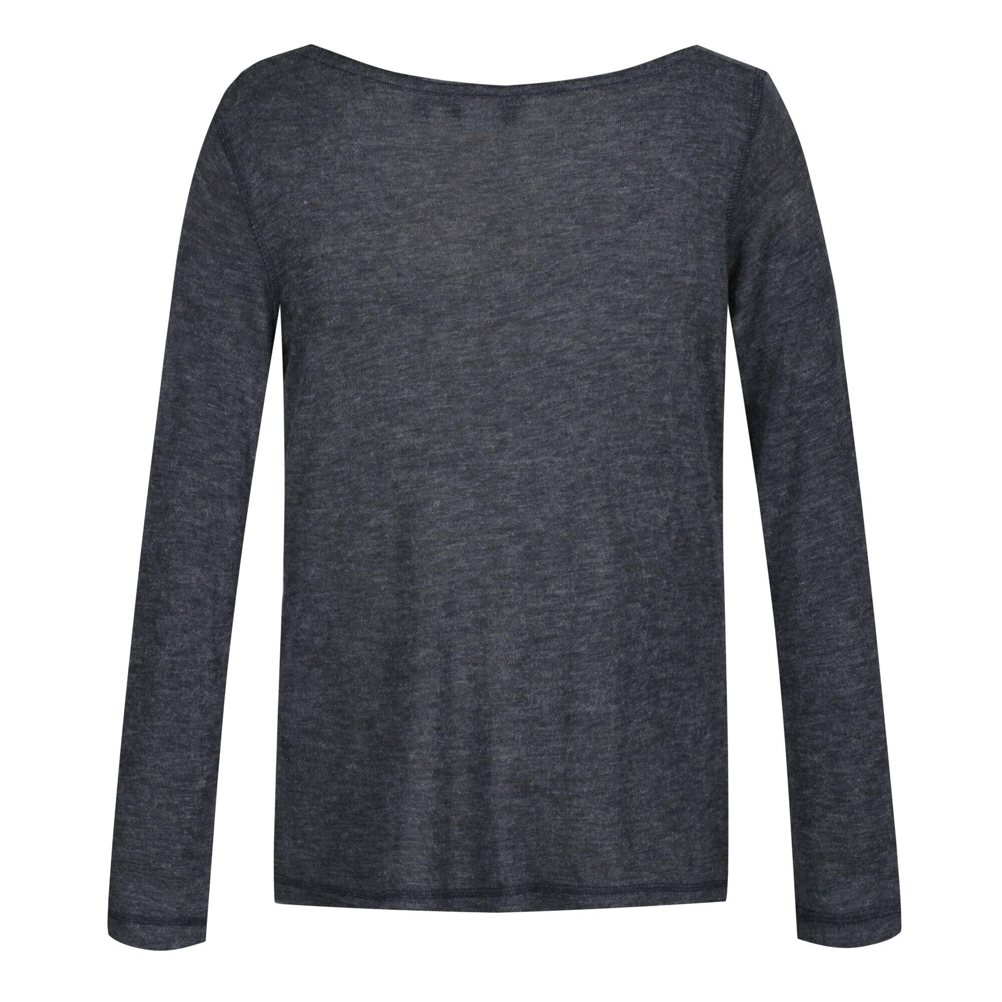 Frayda Women's Hiking Cowl Neck T-Shirt - Navy/Silver 5/5