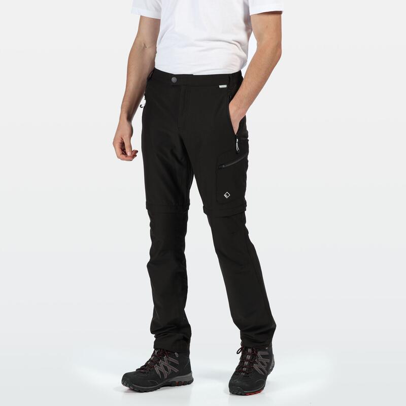 Highton Zip-Off-Wanderhose für Herren - Schwarz