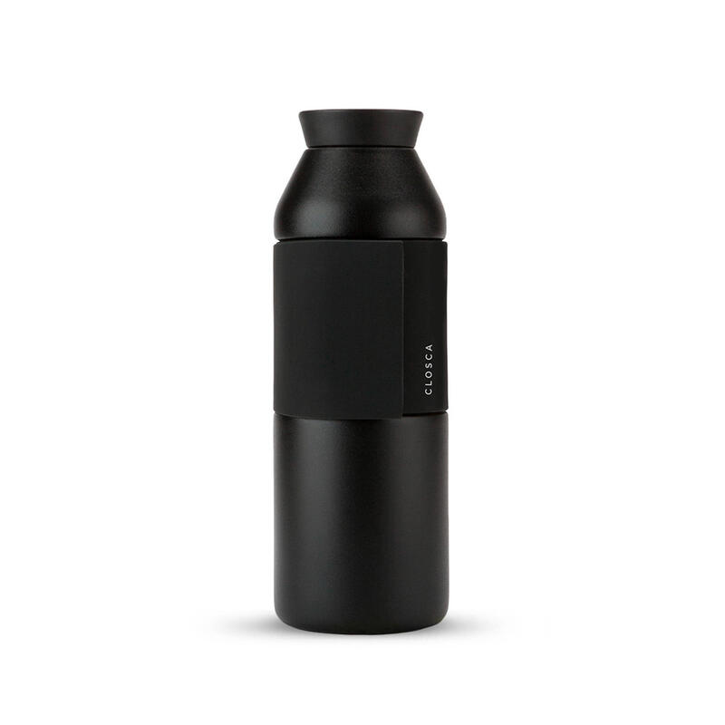 450ml Wasserflasche aus Edelstahl. (Bottle Wave) Schwarz