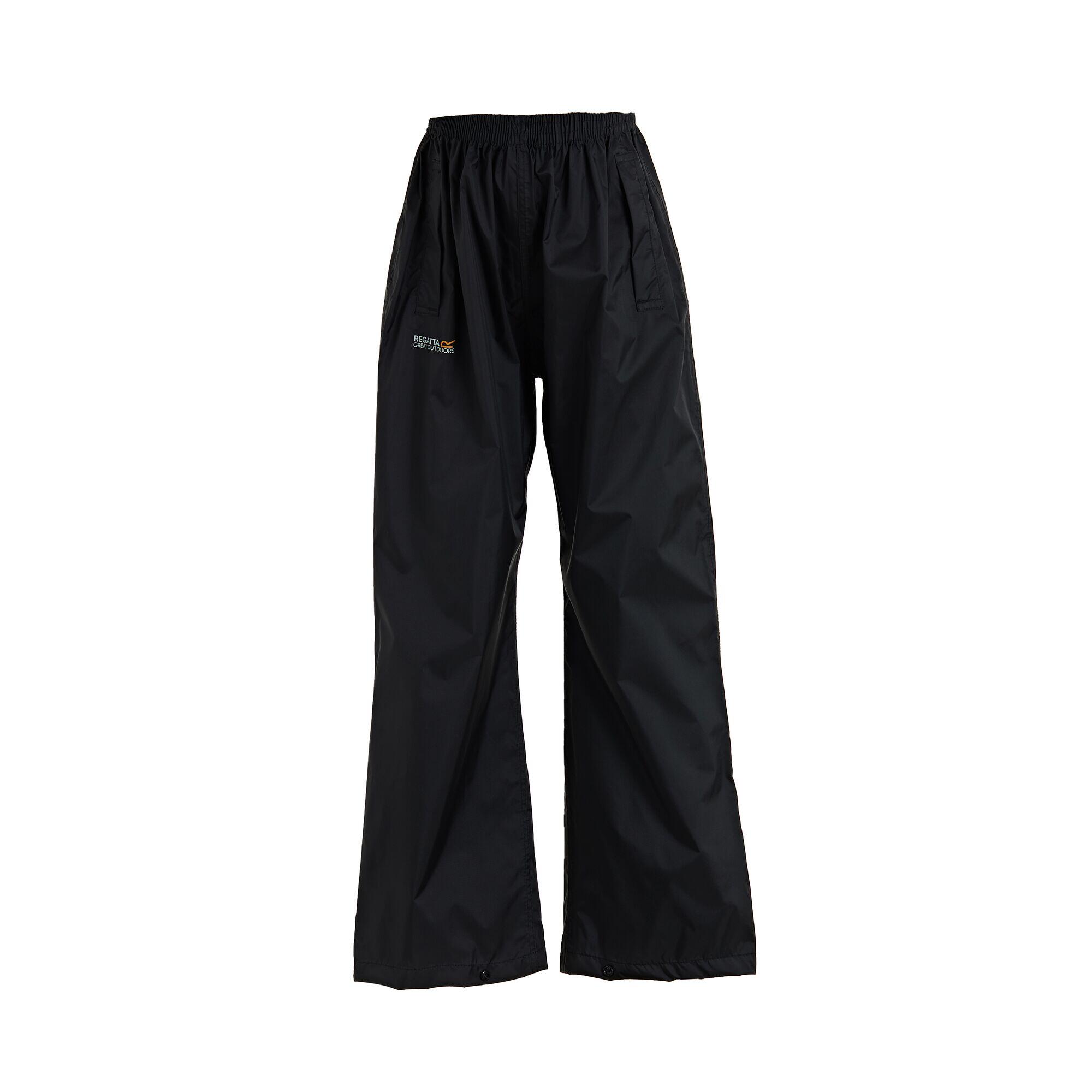 Pack It Kids' Hiking Waterproof Overtrousers - Black 4/6