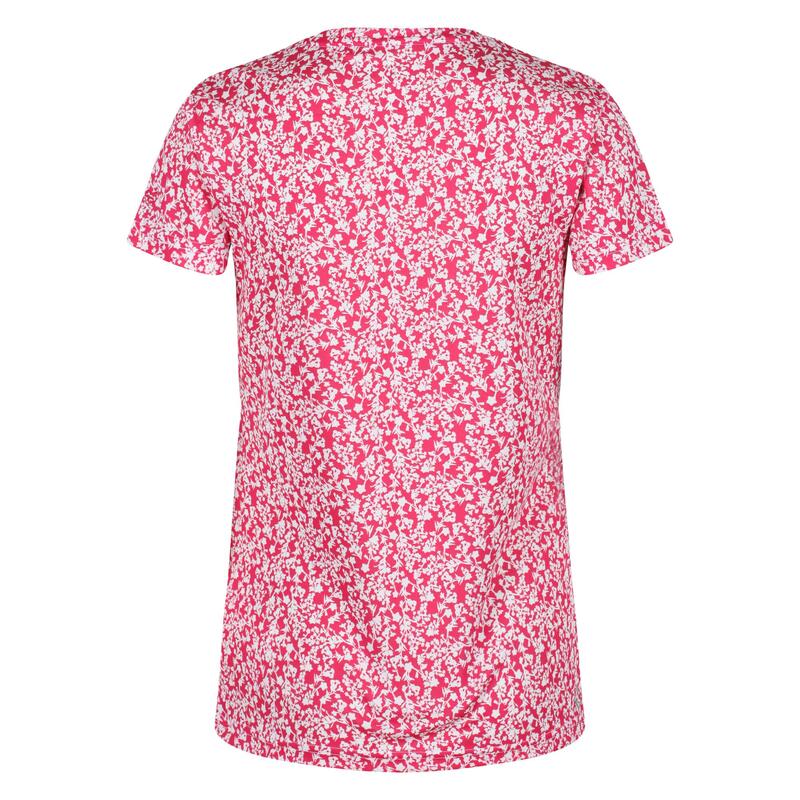 Fingal Edition Dames Fitness T-shirt - Roze bloemenprint