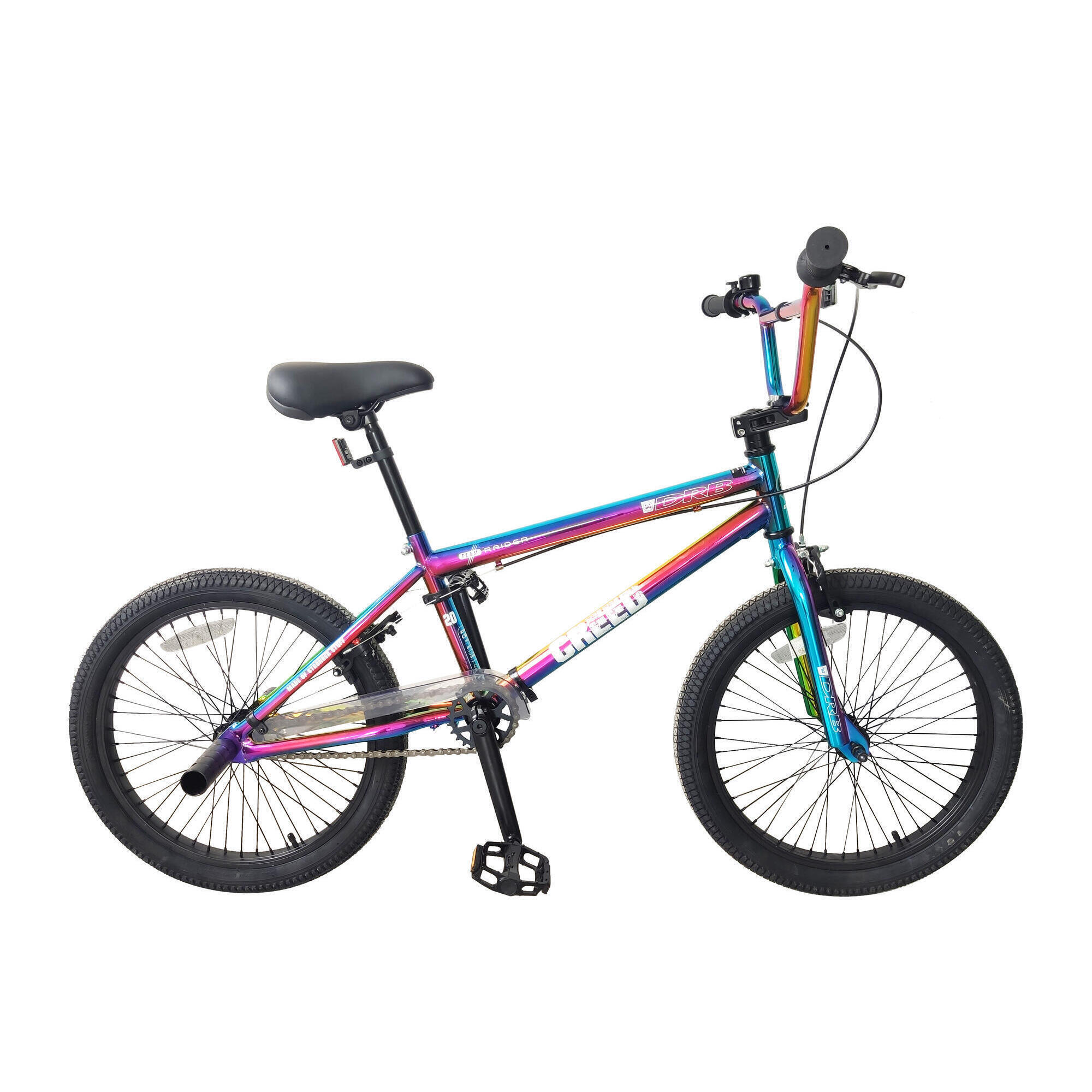 DRB Creed 20In Freestyle BMX 25-9t Single Speed - Neo Chrome Jet Fuel 1/1