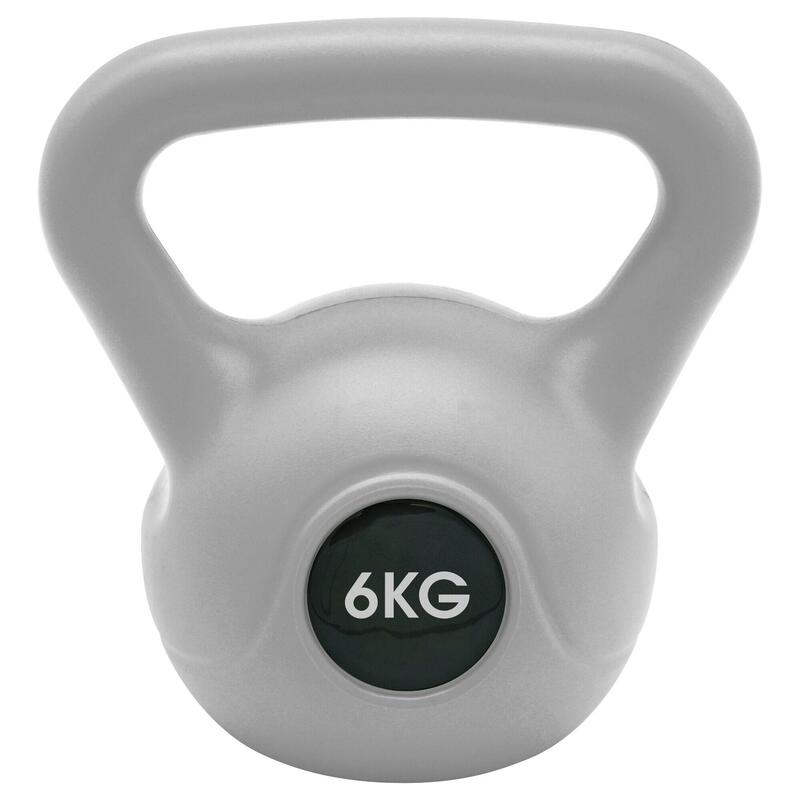 Kettlebell 6kg voor thuisfitness voor volwassenen - Grijs