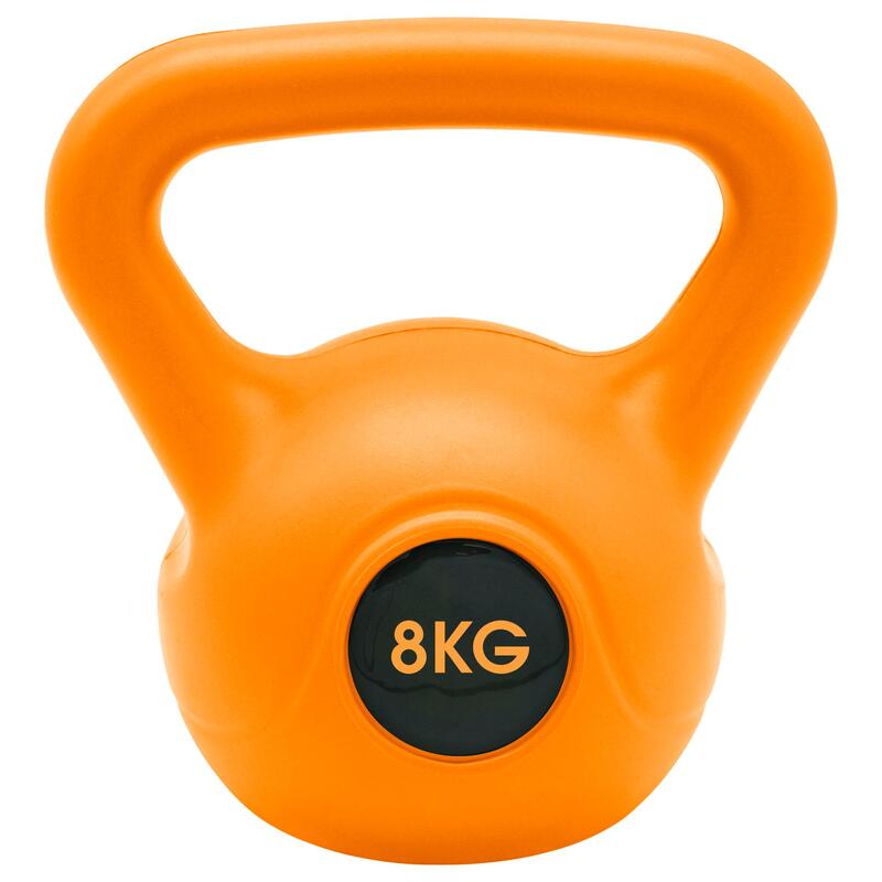 Kettlebell 8kg voor thuisfitness voor volwassenen - Oranje