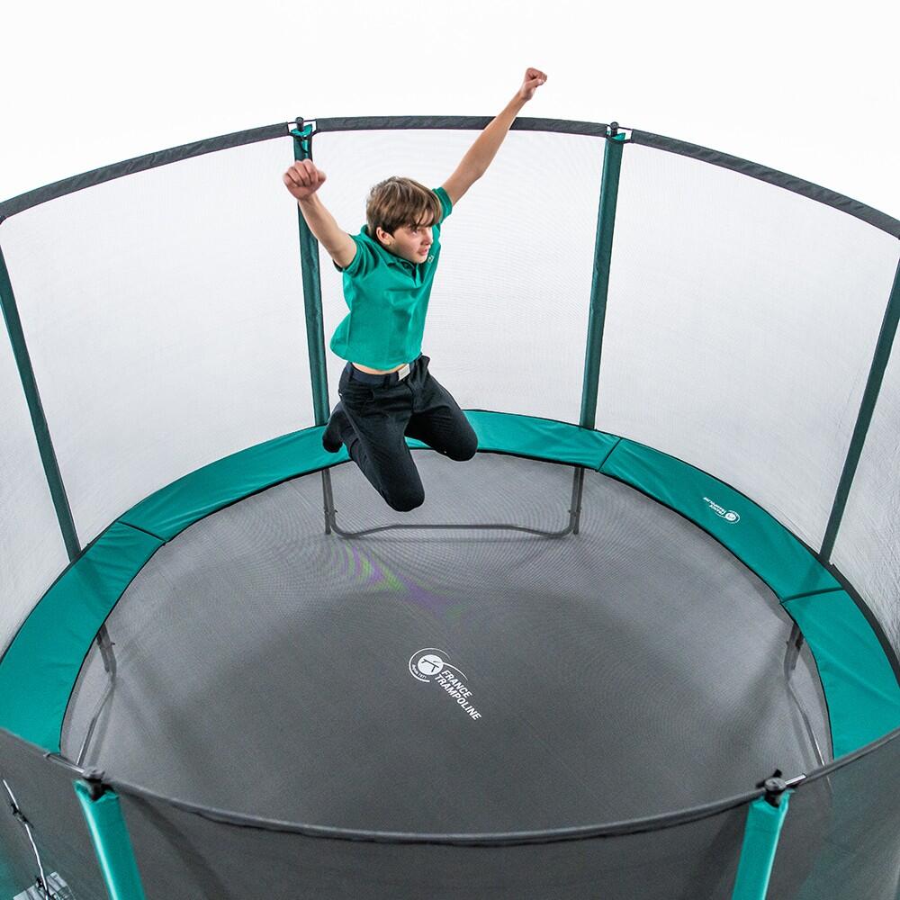 Trampoline Rond Jump'Up 360cm - Filet de Protection, Echelle + Kit d'ancrage 3/8