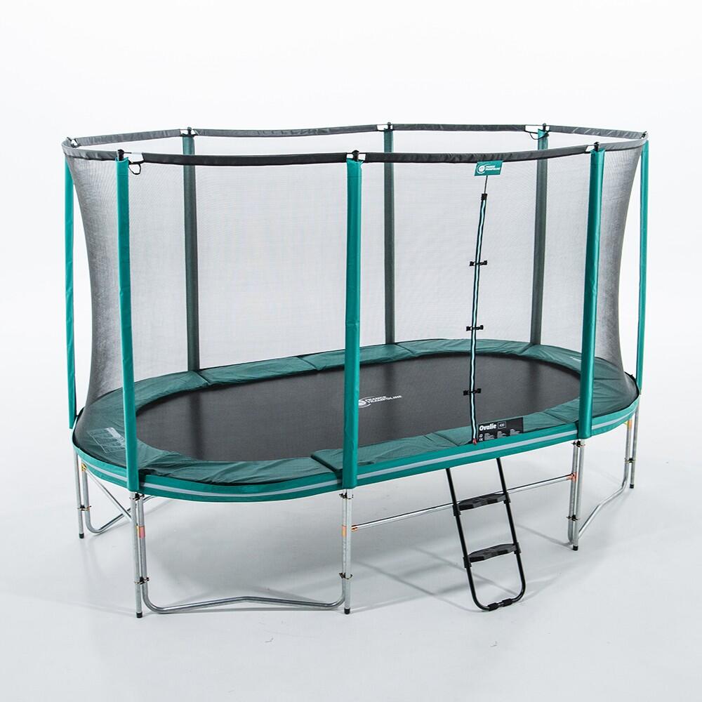Trampoline Ovale Ovalie 360cm - Filet de Protection, Echelle + Kit d'ancrage 2/8