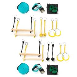 Parcours Ninja + Slackline - Parcours d'obstacles 2 Slacklines 25m + 7 Obstacles