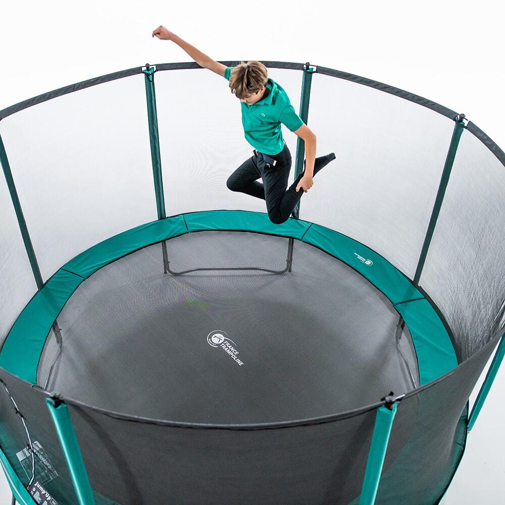 Trampoline Rond Jump'Up 430cm - Filet de Protection, Echelle + Kit d'ancrage 3/8