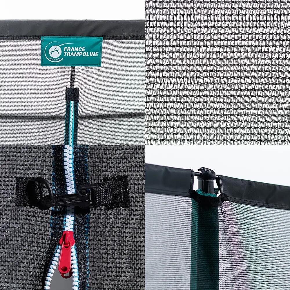 Trampoline Rond Jump'Up 390cm - Filet de Protection, Echelle + Kit d'ancrage 6/8