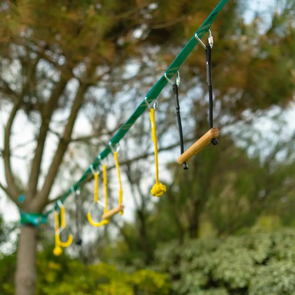 Ninja parcours, 15m hindernisbaan op Slackline - 7 modulaire hindernissen 3/7