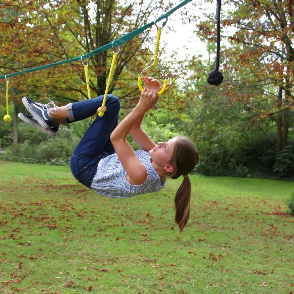 Ninja parcours, 15m hindernisbaan op Slackline - 7 modulaire hindernissen 5/7