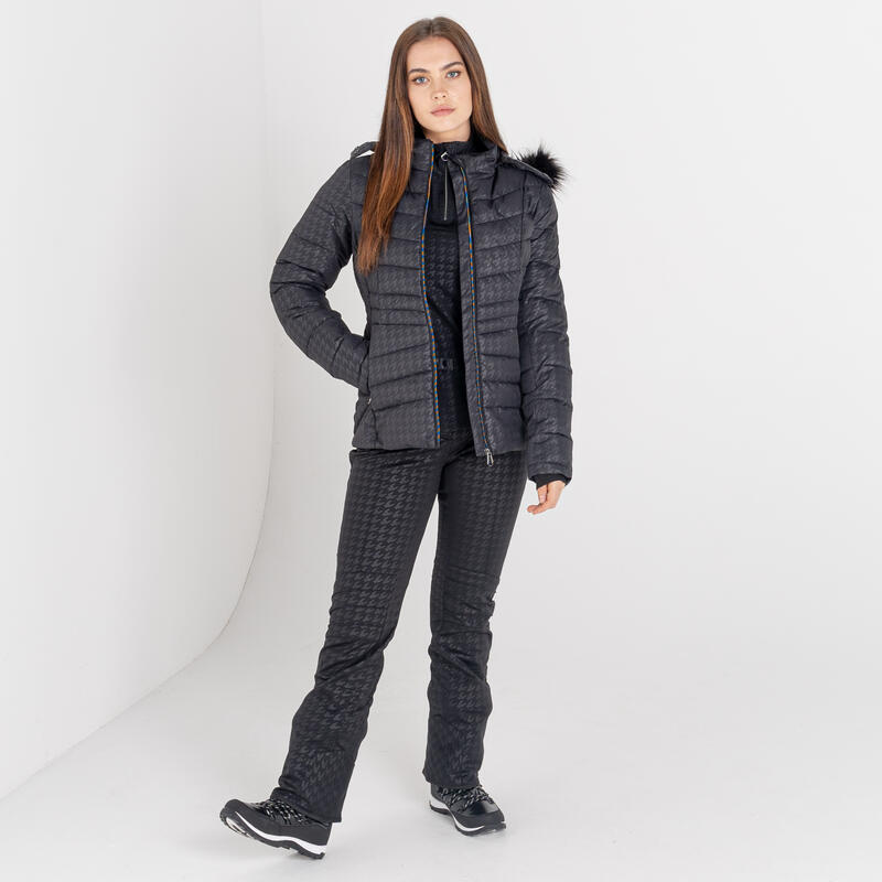 Glamorize II Femme Ski Veste imperméable - Imprimé blanc / noir