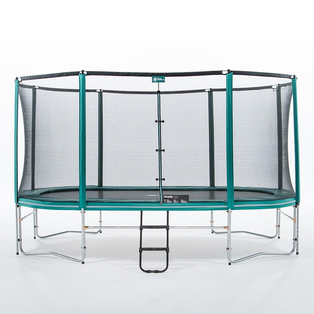 Trampoline Ovale Ovalie 490cm - Filet de Protection, Echelle + Kit d'ancrage 2/8