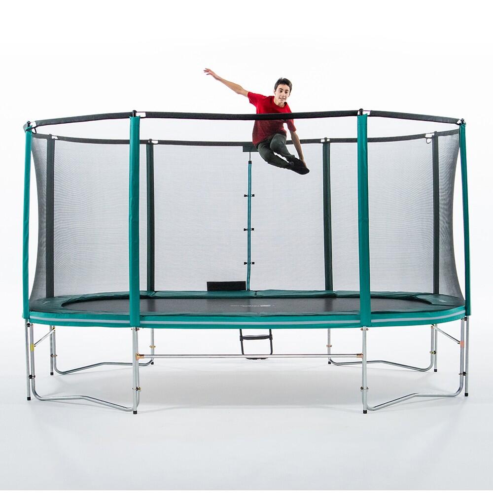 Trampoline Ovale Ovalie 490cm - Filet de Protection, Echelle + Kit d'ancrage 3/8