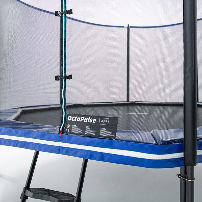 Trampoline Octopulse 430cm - Filet de Protection, Echelle + Kit d'ancrage