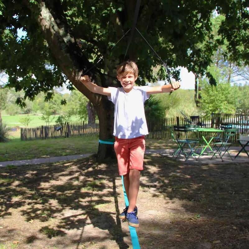 Slackline 15m Kit Apprentissage: 2 Slacklines +Cliquets, Sangle, Protection, Sac