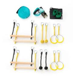 Parcours Ninja, Parcours d'obstacles 25m sur Slackline - 12 Obstacles Modulables