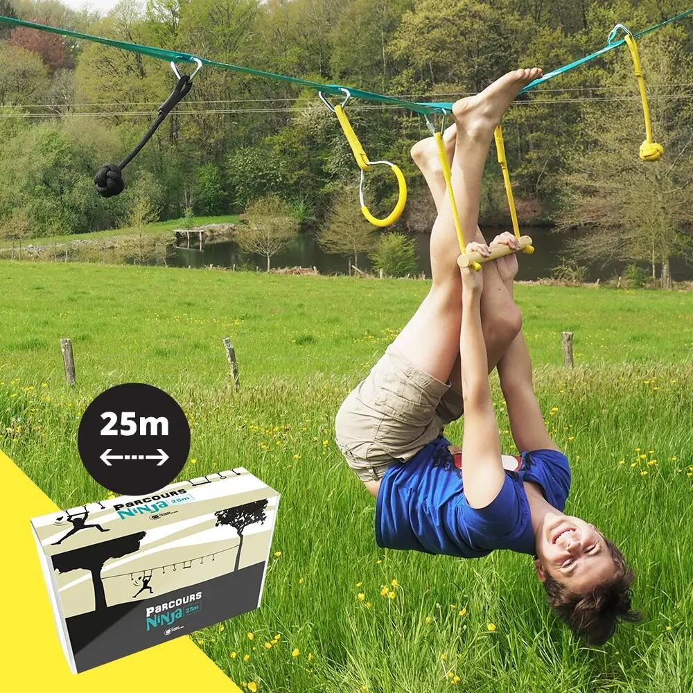 Parcours Ninja, Parcours d'obstacles 25m sur Slackline - 12 Obstacles Modulables 2/7
