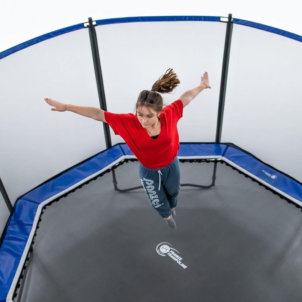 Trampoline Octopulse 360cm - Filet de Protection, Echelle + Kit d'ancrage 3/8