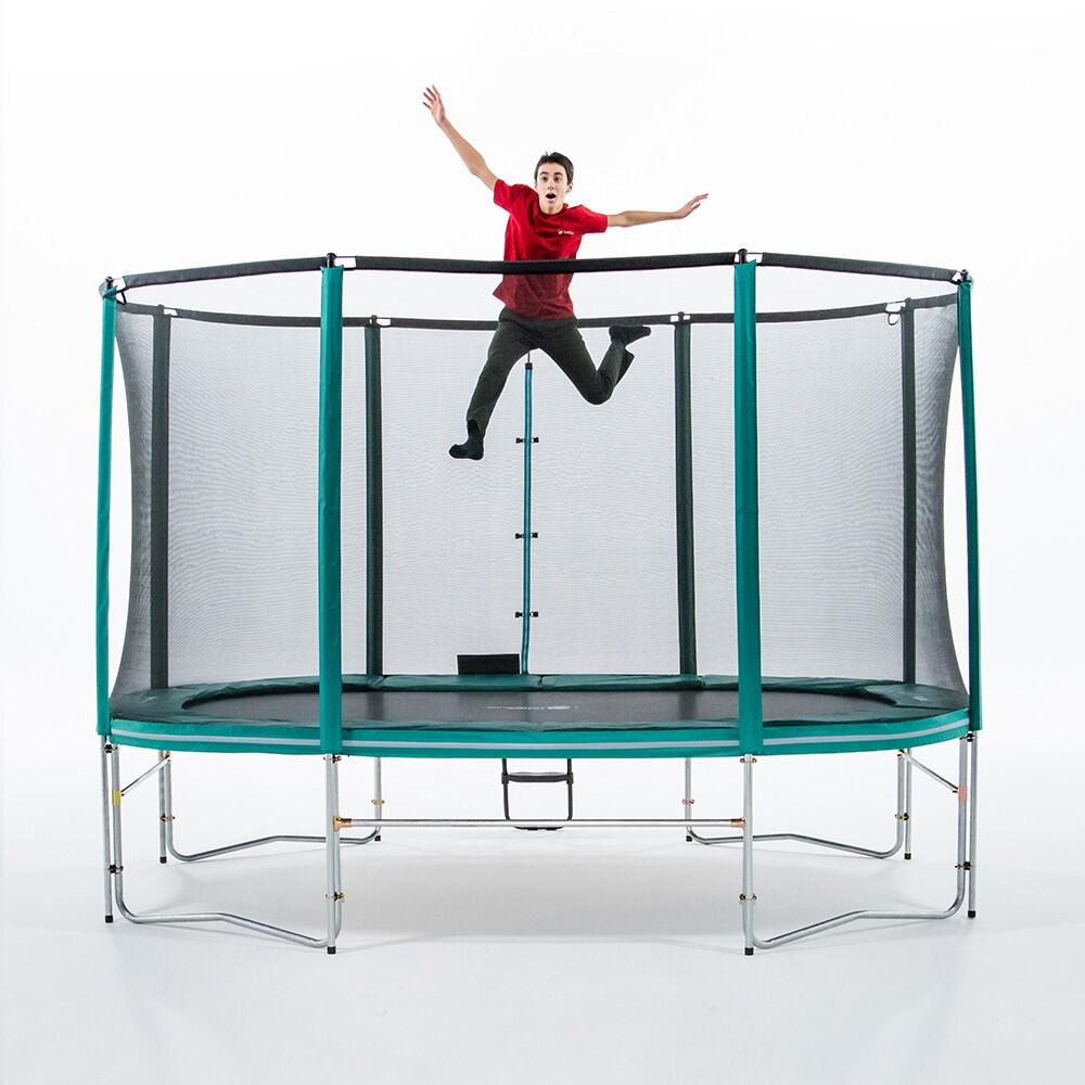 Trampoline Ovale Ovalie 360cm - Filet de Protection, Echelle + Kit d'ancrage 3/8