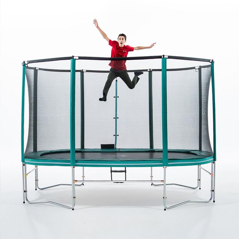 Trampoline Ovale Ovalie 360cm - Filet de Protection, Echelle + Kit d'ancrage