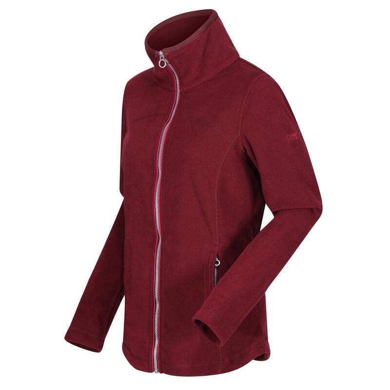 Fayona Polaire de randonnée zippé pour femme - Rouge foncé