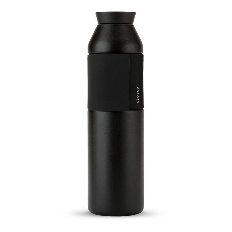 Borraccia in acciaio inox da 600 ml. (Bottle Wave) Nero