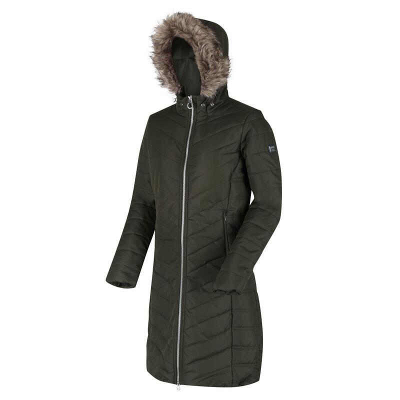 Fritha Women's Hiking Insulated Parka Jacket - Dark Khaki