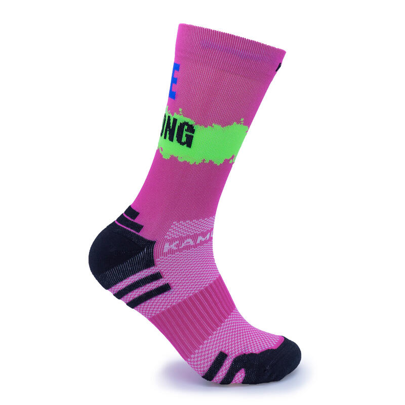 CHAUSSETTES DE RUNNING "BE STRONG" FUCHSIA