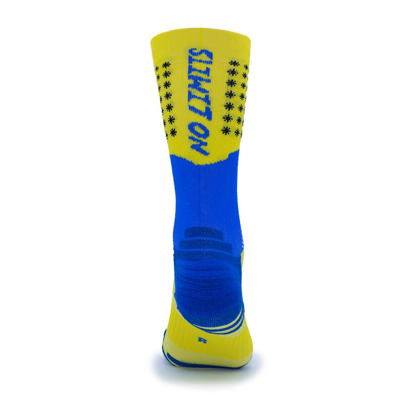 CHAUSSETTES RUNNING "NO LIMITS" JAUNE/BLEU