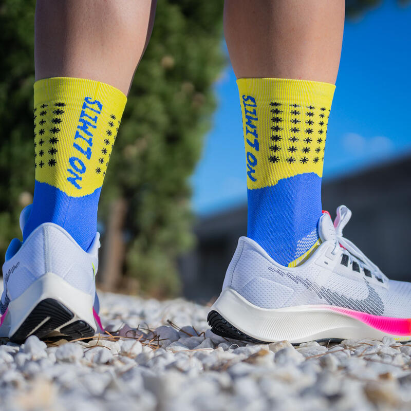 CHAUSSETTES RUNNING "NO LIMITS" JAUNE/BLEU