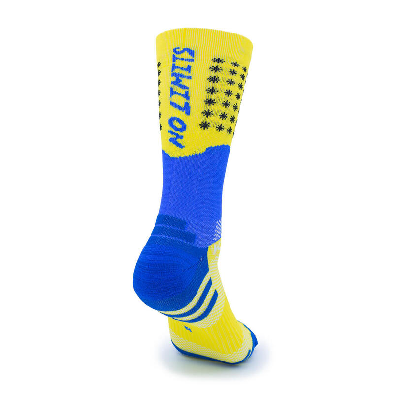 Chaussettes Compressport Pro Racing V3.0 Run Haute Jaune Bleu