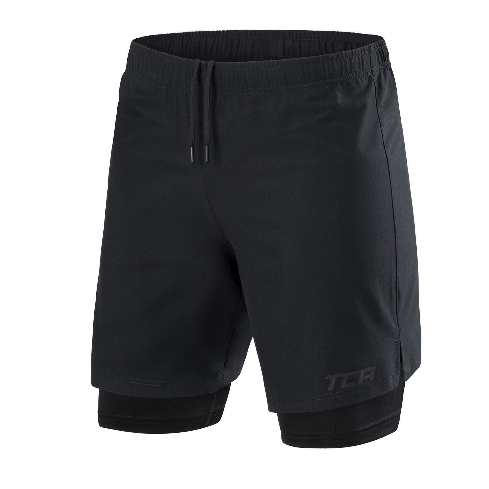 Men's Ultra 2-in-1 Running Shorts with Key Pocket - Anthracite 1/5