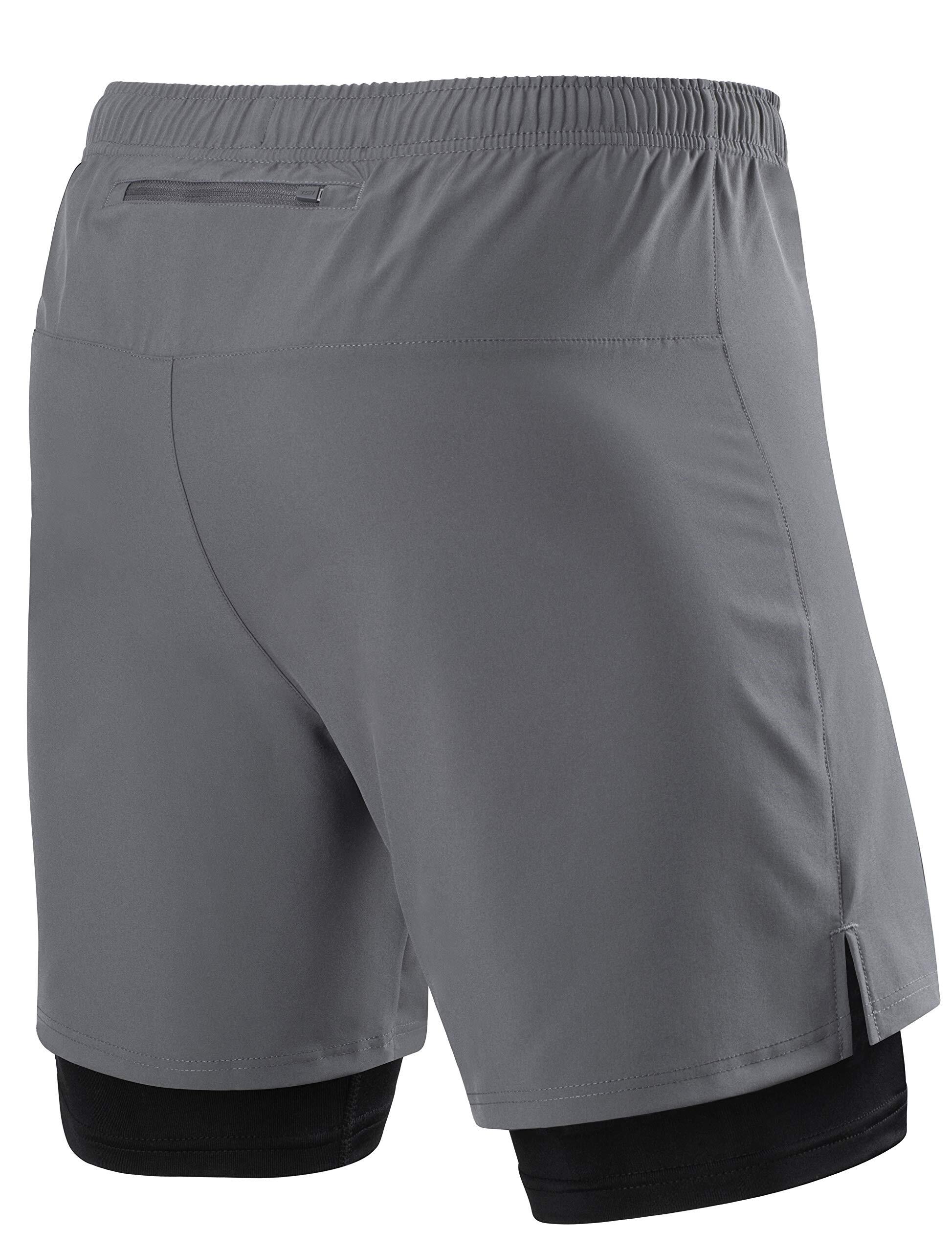 Men's Ultra 2-in-1 Running Shorts with Key Pocket - Asphalt 2/5