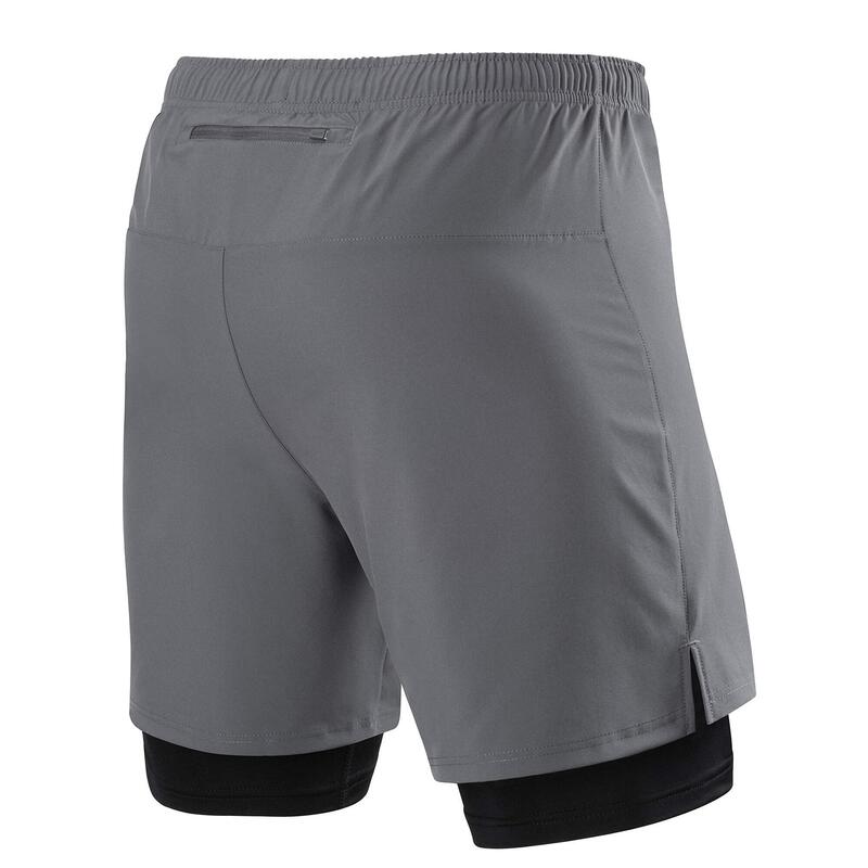 Ultra 2 in 1 Short met Zak met Rits voor Heren