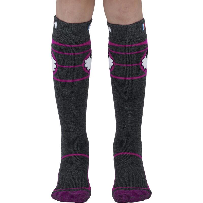 WOOLY - Chaussettes de ski en laine mérinos pour les juniors.