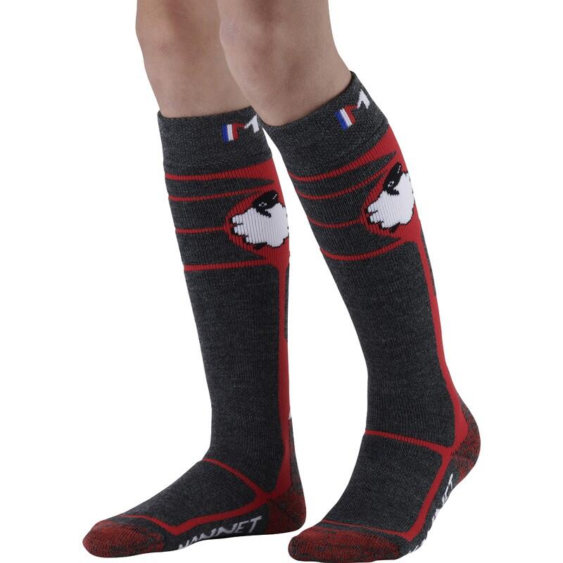 WOOLY - Chaussettes de ski en laine mérinos pour les juniors.